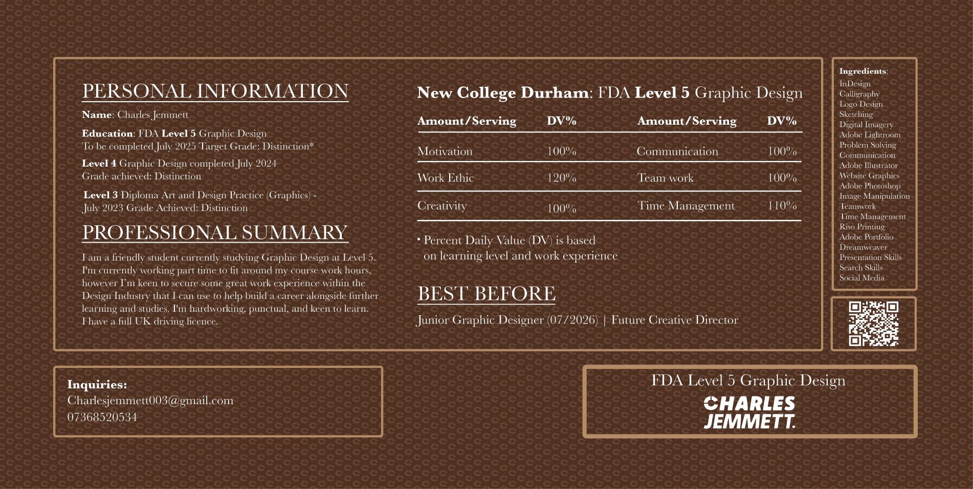 Chocolate Bar Back Design